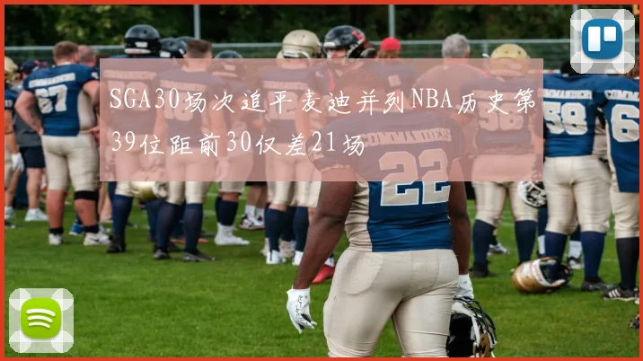 SGA30场次追平麦迪并列NBA历史第39位距前30仅差21场
